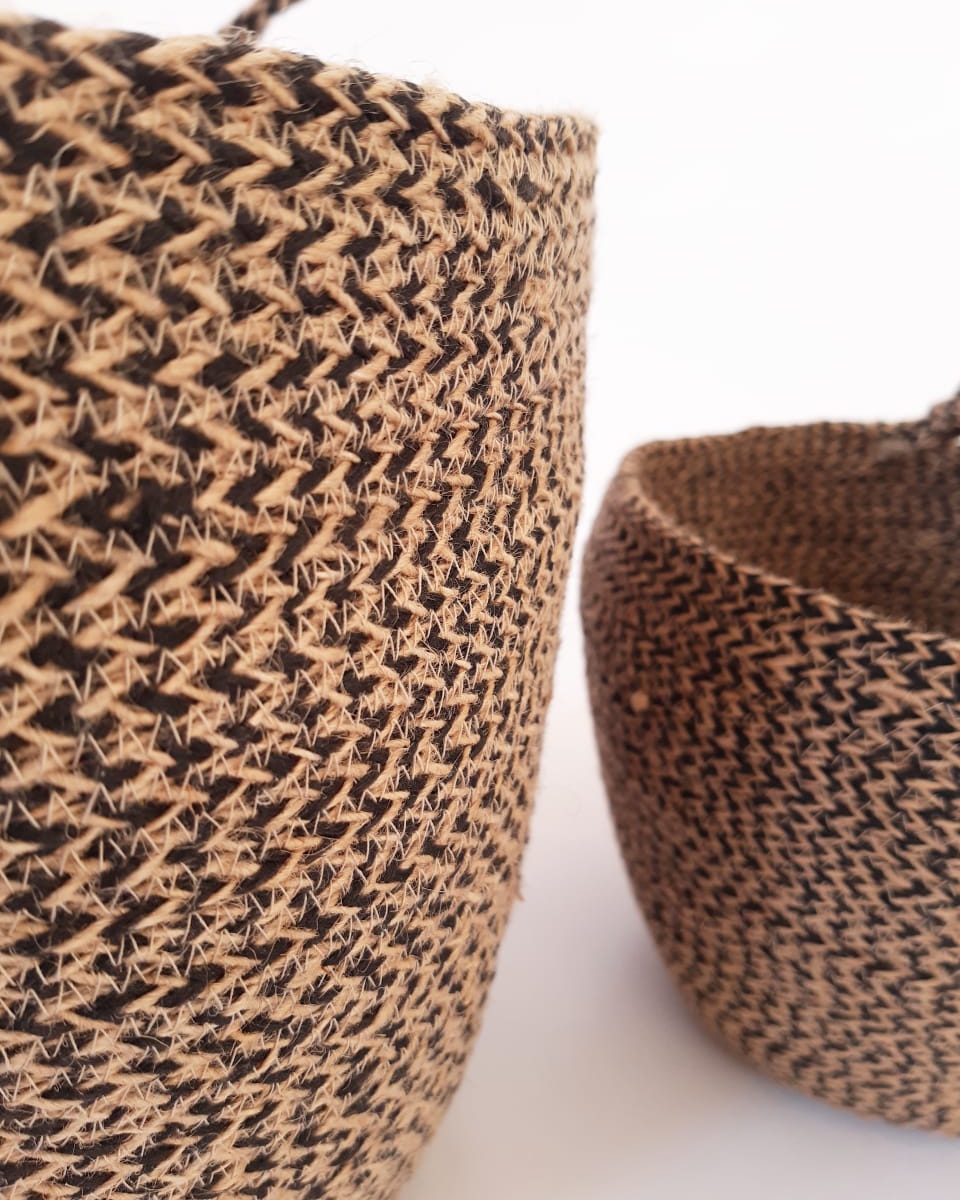 Brown Jute silk plant pot basket detailed