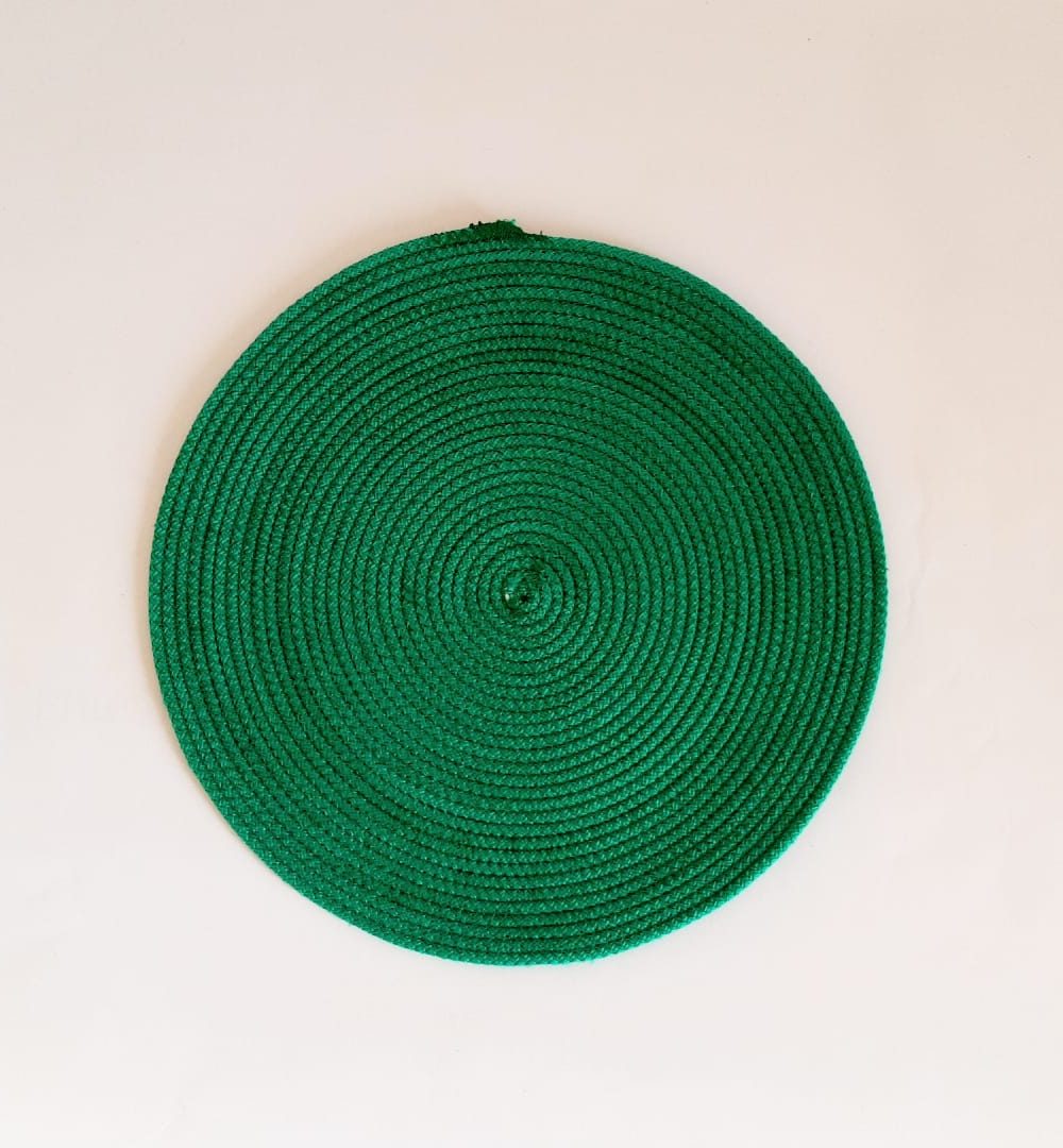 Medium green silk placemat