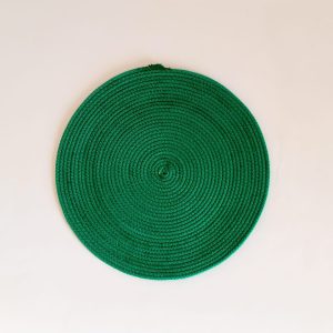 Medium green silk placemat