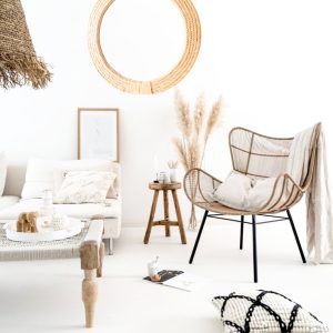 jute mirror on the wall