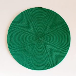 large green silk placemat