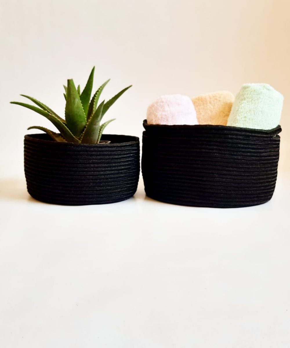 black silk basket