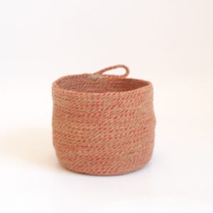small red jute silk basket
