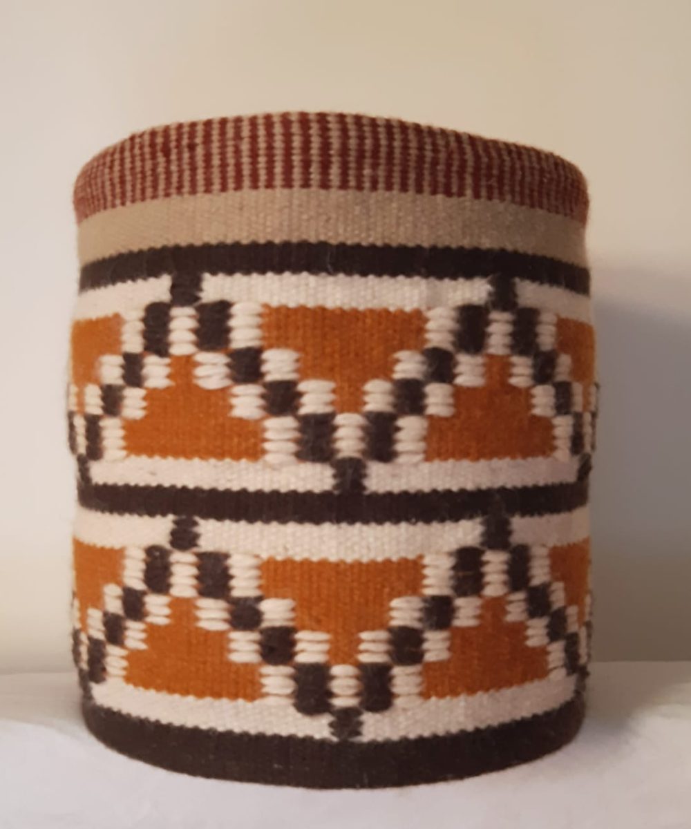 Geometric wool cotton basket