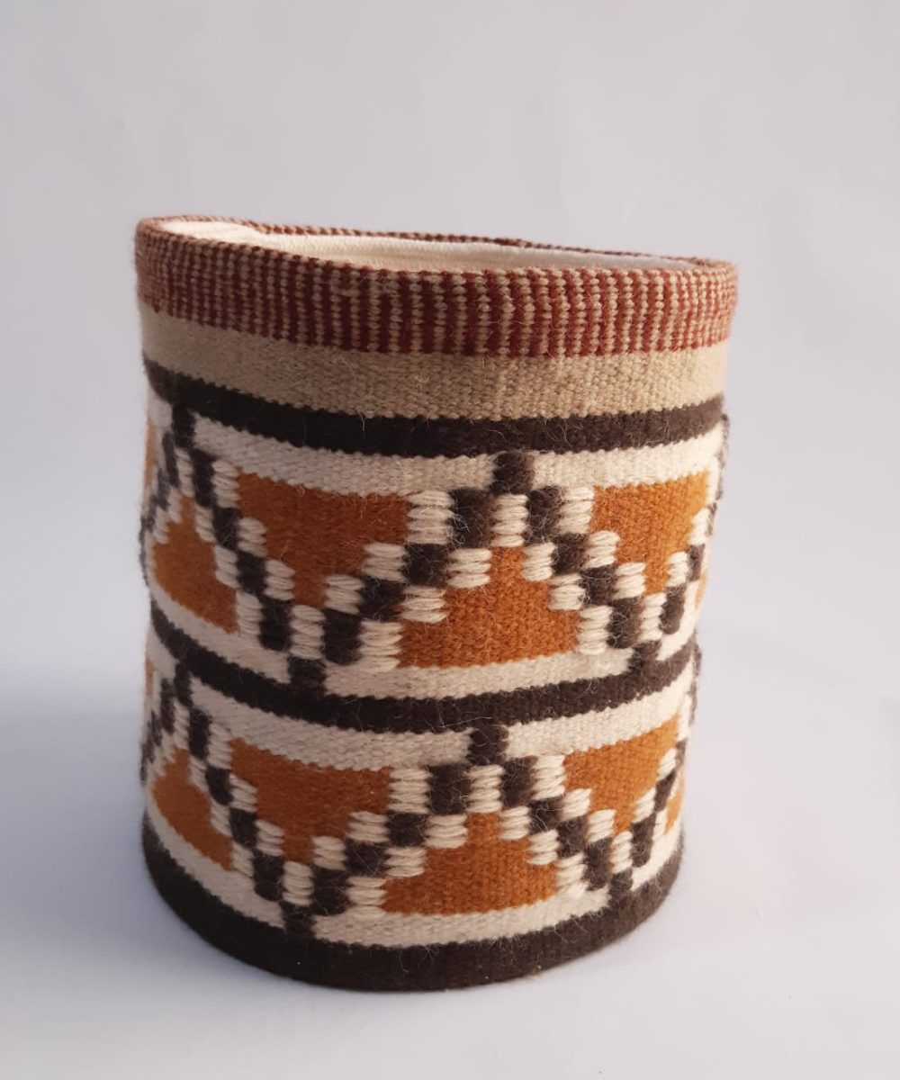 Geometric wool cotton basket