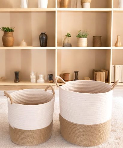 Cylinder Jute x Cotton Basket