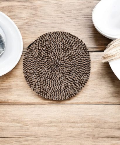 Black Inlaid Jute Placemat